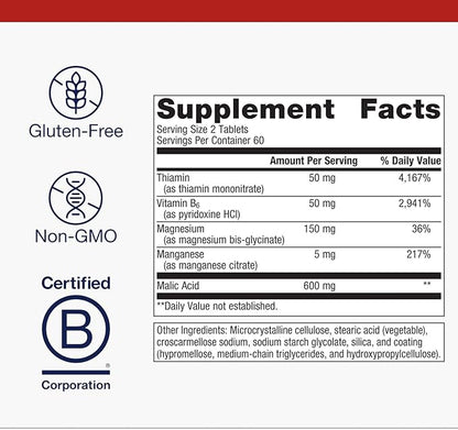 Metagenics Fibroplex - Magnesium, Malic Acid & B Vitamins for Neuromuscular, Bone, Heart & Stress Support* - Chelated Minerals, Non-GMO, Gluten-Free, Vegetarian - GMP Certified Facility - 120 Tablets