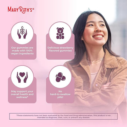 MARYRUTH'S Organic Menstrual Support Gummies for the Relief of Common Symptoms of Premenstrual Syndrome | PMS Support | Premenstrual Mood Support | USDA Organic | Non-GMO | Vegan | 30 Servings