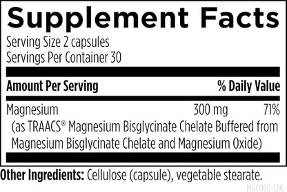 Designs for Health Magnesium Glycinate Complex - Chelated Magnesium Bisglycinate + High Absorption Magnesium for Calming & Sleep, Heart Health, Immune Support & Bone Strength - Vegan (60 Capsules)