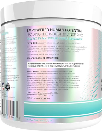 EHP Labs OxyShred Pre Workout Powder - Preworkout Powder with L Glutamine & Acetyl L Carnitine, Energy Boost Drink - Bahama Breeze/Beach, 60 Servings