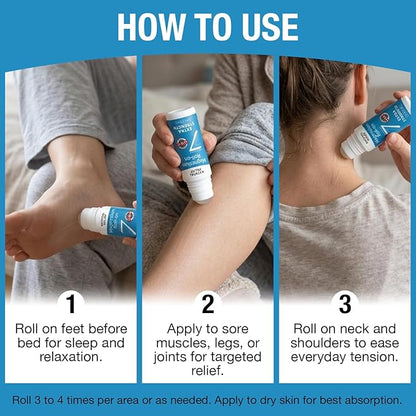Seven Minerals Extra Strength Magnesium Roll On Stick - Pure USP Grade Magnesium for Feet, Sleep, Muscle Pain & Cramps - Fast Absorbing & Mess-Free, USA Made, 3 Fl Oz