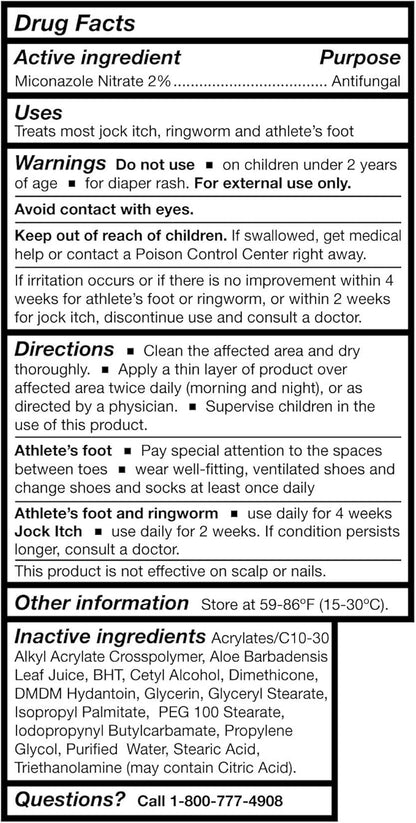 McKesson Antifungal Cream, 2% Miconazole Nitrate - Relieves Itching, Burning, Cracking from Jock Itch, Ringworm and Athlete Foot - 4 oz., 3 Count