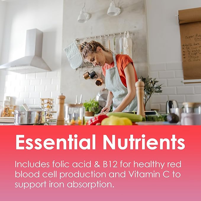LILICARE Vegan Iron Supplement for Women 25mg, Sugar Free Iron Gummies with Vitamin C, Methy B12, Folate for Energy Boost, Iron Deficiency, No After Taste, Peach Flavor - 60 Count (Pack of 2)