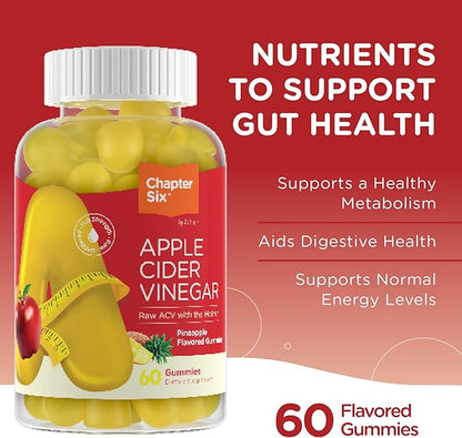 Zahler - Apple Cider Vinegar Gummies - Kosher & Delicious ACV for Women & Men - Detox Support & Cleanse - Gut Health & Metabolism Support - 60 Pineapple Flavored Gummies.