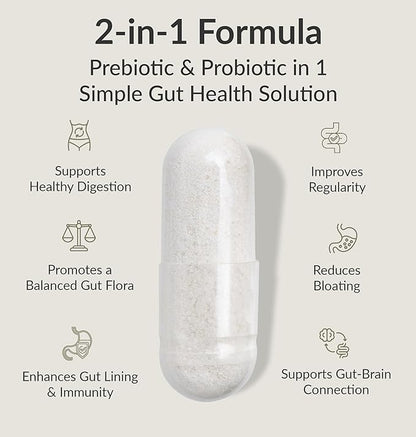 BIOptimizers Probiotic Breakthrough – Lactobacillus Plantarum OM Probiotics & Prebiotics Health Supplement for Gut, Digestive & Immune Support Probiotics for Women Men Elderly– 30 Vegan Capsules