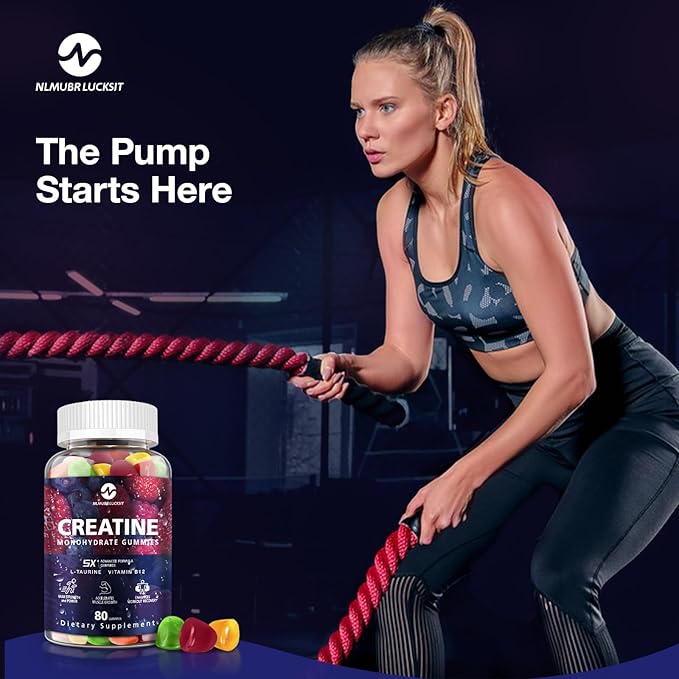 Creatine Monohydrate Gummies - 5g for Men & Women, Creatine Gummies Mixfruit Taste with Taurine for Muscle Gain & Strength, Muscle Builder, Energy Boost, Pre Workout Supplement, 160pcs