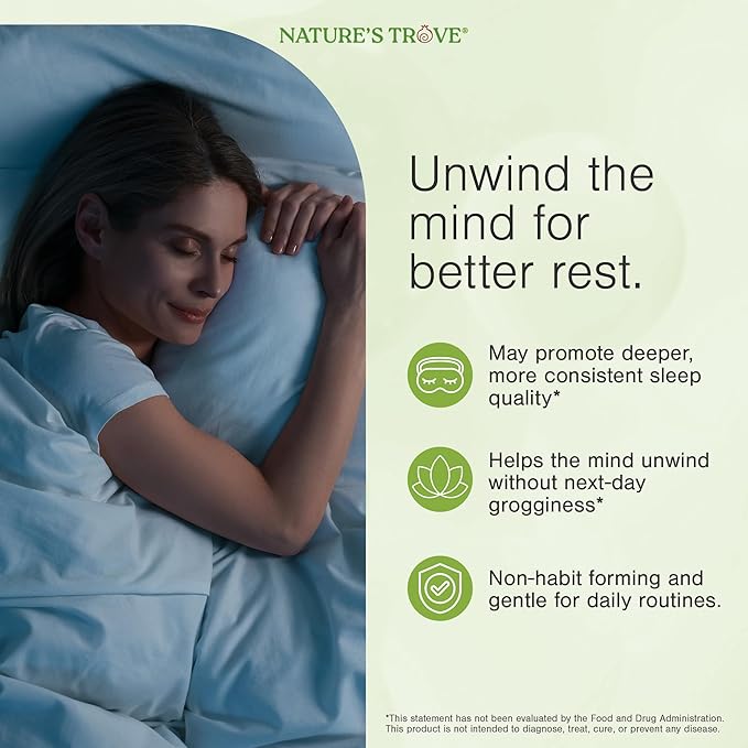 Nature's Trove L-Theanine 200mg Super Value Size - 365 Vegetarian Capsules
