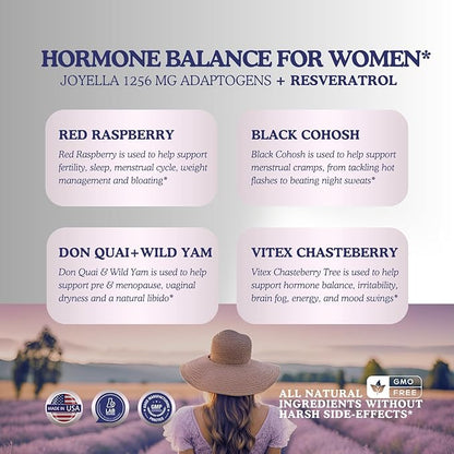 11-in-1 Hormonal Balance, Relief for Menopause Symptoms, Helps Reduce Hot Flashes, Night Sweats, and Mood Swings, Clinically Proven Ingredients, Natural PMS Support, Made in USA, 3rd Party-Tested