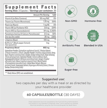 Hormonal Support - Hormone Balance Supplement for Women, PMS Support Supplement & Hormone Harmony for Women, Supports Energy, Mood Swings, Hot Flashes, Menopause Hormonal Balance (60 Caps)