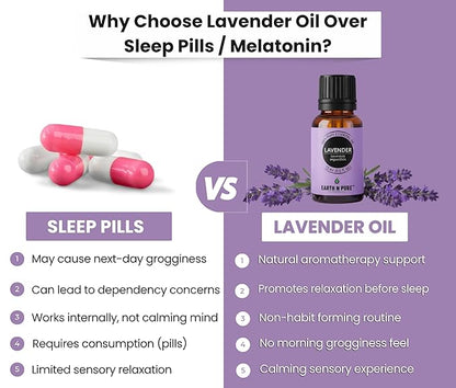 Earth N Pure Lavender Essential Oil Steam Distilled, Natural and Therapeutic Grade for Skin, Hair, DIY and Aromatherapy | 50 ml
