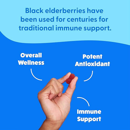 Feel Great Sambucus Elderberry Gummies with Zinc and Vitamin C for Adults | Immune Support Booster | Berry Flavored Vegan Supplement | 90 Day Supply 