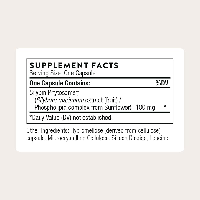 THORNE - Milk Thistle Phytosome (Formerly Siliphos) - Botanical Extract Complex for Antioxidant and Liver Support* - Third-Party Certified - Gluten, Dairy & Soy-Free - 90 Capsules