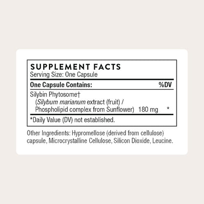 THORNE - Milk Thistle Phytosome (Formerly Siliphos) - Botanical Extract Complex for Antioxidant and Liver Support* - Third-Party Certified - Gluten, Dairy & Soy-Free - 90 Capsules