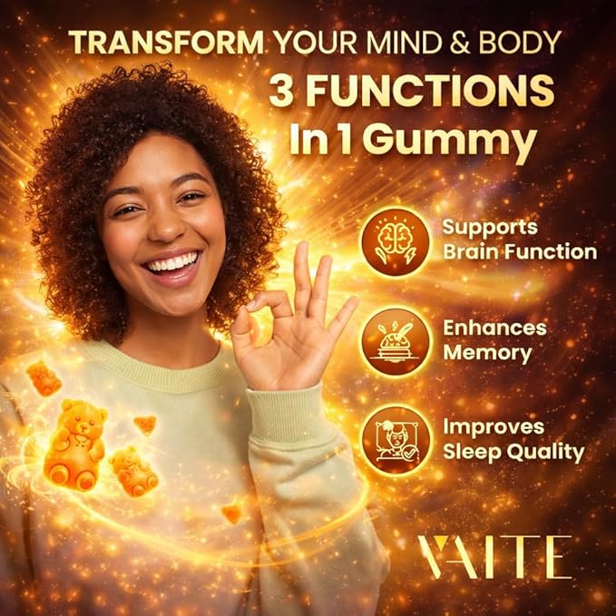 L-Serine Gummies 1000mg - Pure L Serine Supplement for Cognitive Function and Nervous System Health, Phosphorylated LSerine Supplements for Brain Support, Non-GMO, Gluten Free, 60 Vegetarian Gummy