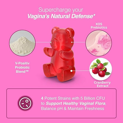 Premium Vaginal Probiotics Gummies – 15 Billion CFUs – pH Balance & Vaginal Health Support – Prebiotics & Digestive Enzymes – Supports Vaginal Flora & Odor Control–Yeast Infection Treatment