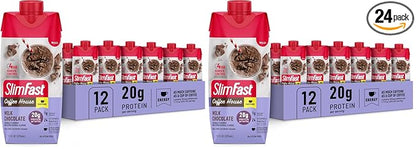 SlimFast Shake,NEW Milk Chocolate- 20g Protein,Meal Replacement Shake Ready to Drink,High-Protein with Low Carb and Low Sugar,24 Vitamins and Minerals,11 Fl Oz,(Pack of 24)