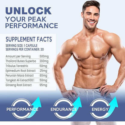 Nutrition Supplements, Max Energy Boost Endurance and Elite Performance, 20 Count