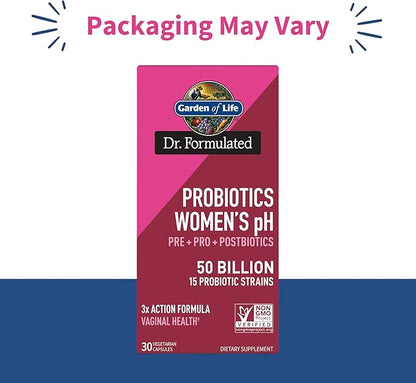 Garden of Life Dr Formulated Once Daily 3-in-1 Complete Prebiotics, Postbiotics & Probiotics for Women, PRE + PRO + POSTBIOTIC Supplement for Women’s Digestive, Immune & Vaginal Health, 30 Day Supply