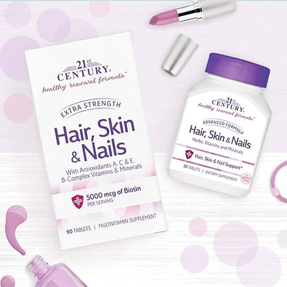 21st Century Hair, Skin and Nails Extra Strength Tablets, 90 Count (27847)