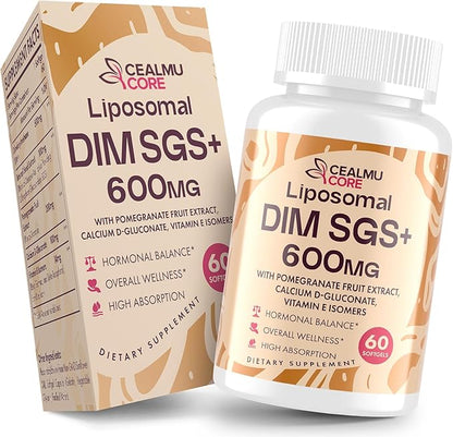 Liposomal DIM SGS Supplement - Estrogen Supplements for Women & Men Contains Sulforaphane Glucosinolate, Vitamin E, Pomegranate Fruit - Support Detox and Antioxidant (1 Pack)