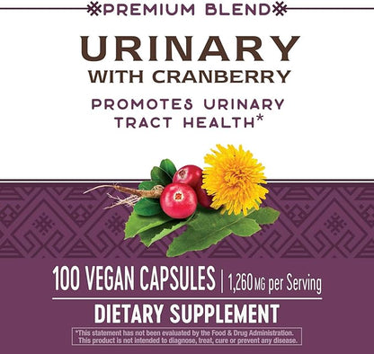 Nature's Way Premium Blend Urinary with Cranberry, 1,260 mg per Serving, 100 Caps (Pack of 2)