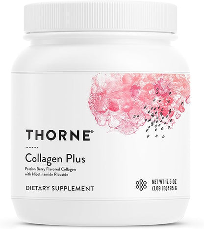 THORNE - Collagen Plus - Collagen Peptides Powder with Nicotinamide Riboside & Clinically Studied Ingredients for Skin Texture & Moisture - Healthy Skin, Hair & Nails* - 17.5 Oz - 30 Servings