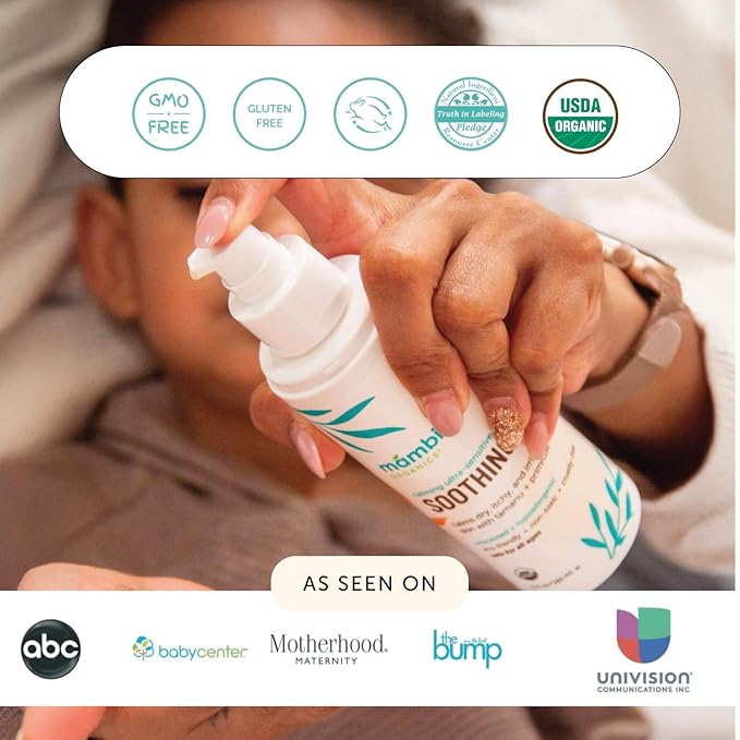 Mambino Organics Soothing Baby Oil, Body Oil for Dry, Itchy Skin, Gentle for Babies, Kids, Vegan, Baby Care Products, 2 Pack, 5 fl oz
