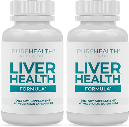 PUREHEALTH Research Liver Health – Liver Cleanse Detox & Repair Support Supplement- with Milk Thistle, Turmeric Powder, Dandelion, Artichoke, Beet Root, Ginger, L Cysteine HCL & More - 120 Capsules