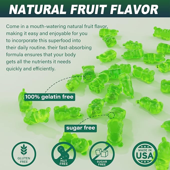 Sea Moss Gummies Sugar-Free, Extra Strength Irish Moss Gel Supplement with Iodine, Chlorophyll, Unfiltered ACV, D3, Burdock Root, Bladderwrack for Immune, Digestive, Skin, Hair, Det❤️x, Vegan, 2Pack