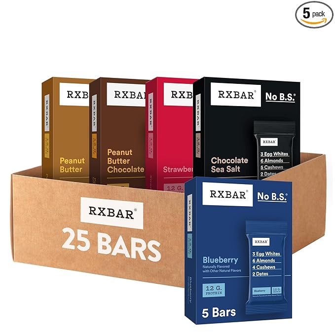RXBAR Protein Bars, Snack Bars, Variety Pack (5 Boxes, 25 Count)