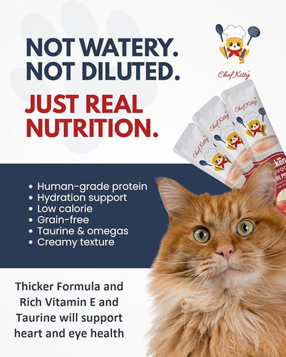 Cat Treats Lickable | Grain-Free Cat Food Toppers, High Protein | Creamy Puree Squeeze Ups with Vitamin E & Taurine, Digestible Formula | 0.5 oz. Each Tube, Chicken & Seafood Mix Variety | 20 Tubes