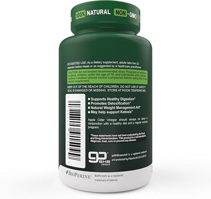 Herbtonics GLP‑1 Tonic – Natural GLP‑1 Support with Apple Cider Vinegar, BHB Salts, Probiotics & Turmeric – Supports Appetite, Weight, Metabolic Balance, Gut Health & Energy – 60 Vegan Capsules
