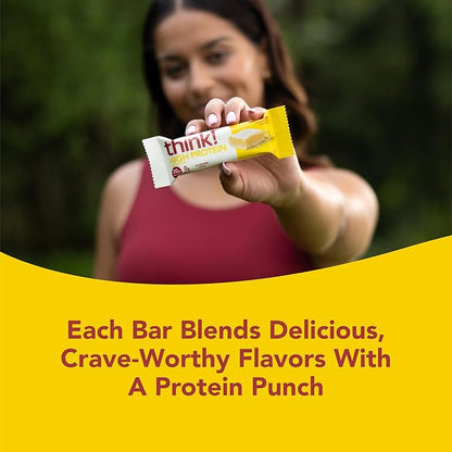 think! Protein Bars, High Protein Snacks, Gluten Free, Sugar Free Energy Bar with Whey Protein Isolate, Lemon Delight, Nutrition Bars without Artificial Sweeteners, 2.1 Oz (30 Count)