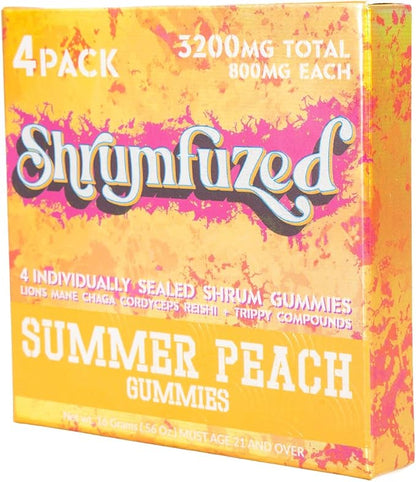 Shrumfuzed Proprietary Nootropic Gummy 3200mg - Lion's Mane, Reishi, Chaga, and Cordycep Nootropic Mushroom Blend (4, Summer Peach)