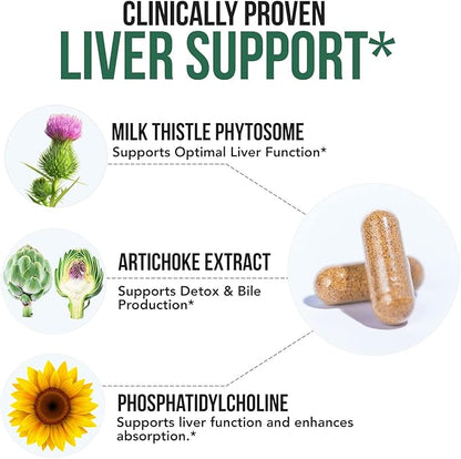 SoActive® Milk Thistle: 10X More Effective Milk Thistle Phytosome, Optimized for Essential Bioactive Silybin A & B Plus Bilear® Artichoke Extract & Bile Enhancer - Liver Support | 60 Servings