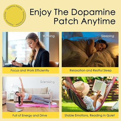 Dopamine Patches, Extra Strength Plant-Based Formula, Vegan Mood Balance Patch for Men and Women, 30 Count