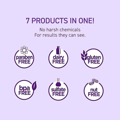 TBH Kids Teen Hygiene Starter Kit- Shampoo, Conditioner, Body Wash, Face Wipes, Face Wash, Moisturizer, and Deodorant for Kids - 7 in 1 Kit for all Your Tweens Needs