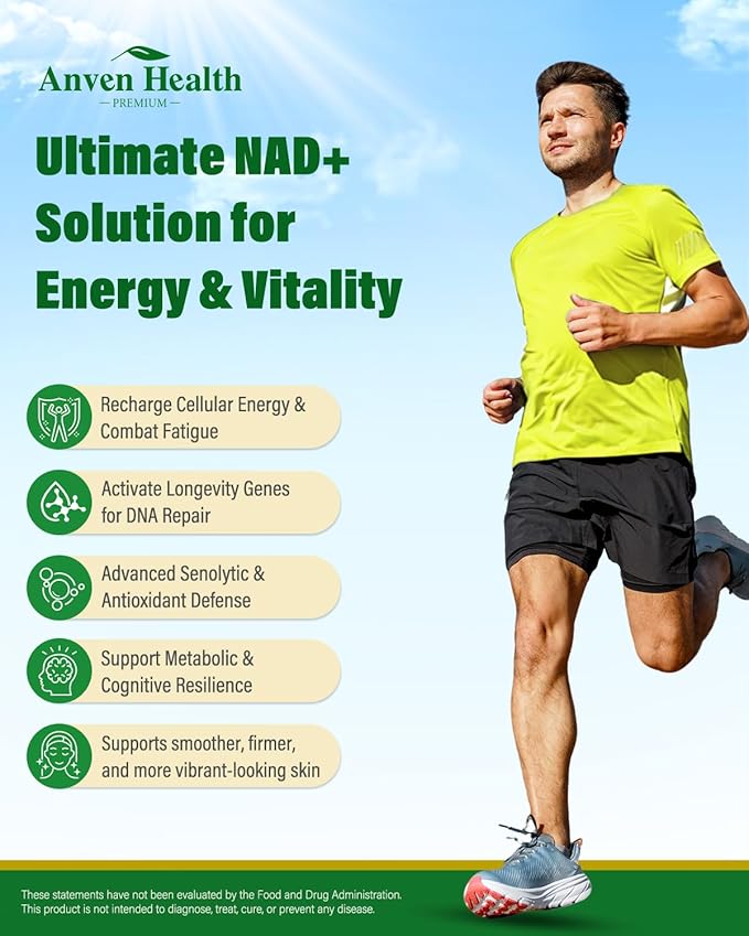 Liposomal NAD+ Resveratrol Supplement - NMN Alternative with Trans-Resveratrol, Quercetin & Fisetin - NAD Plus Booting for Women and Men, Support Cellular Energy & Healthy Aging, Non-GMO | 60 Capsules