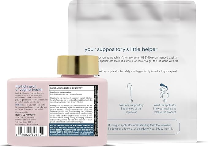Loyal Boric Life Suppositories 600mg Bundle with Applicator, 30 Suppositories & 15 Applicators