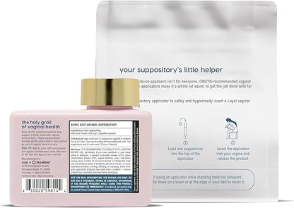 Loyal Boric Life Suppositories 600mg Bundle with Applicator, 30 Suppositories & 15 Applicators