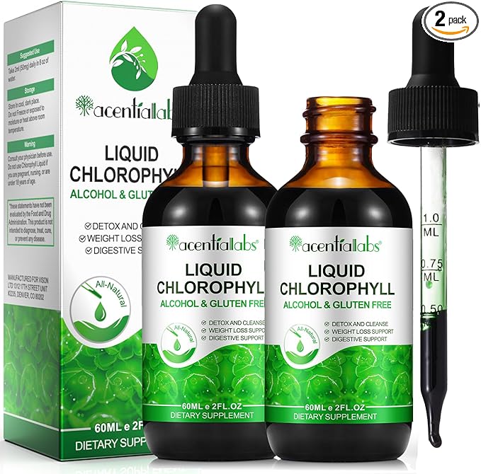 Chlorophyll Liquid Drops, Organic Liquid Chlorophyll Body Deodorizing, Supports for Odor Balance, Natural Body Freshness, Body Odor Control, Fresh Breath, 60ml 2Bottle.