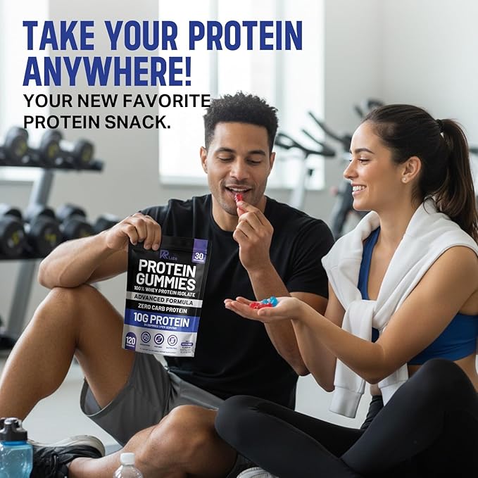 Zero Carb 100% Pure Whey Isolate Protein Gummies | 300g Total Protein per Bag | 10g per Serving Plant Based with Vitamins for Men & Women | Gluten Free Non-GMO (Mixed Berry) | 120 Count