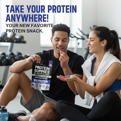 Zero Carb 100% Pure Whey Isolate Protein Gummies | 300g Total Protein per Bag | 10g per Serving Plant Based with Vitamins for Men & Women | Gluten Free Non-GMO (Mixed Berry) | 120 Count