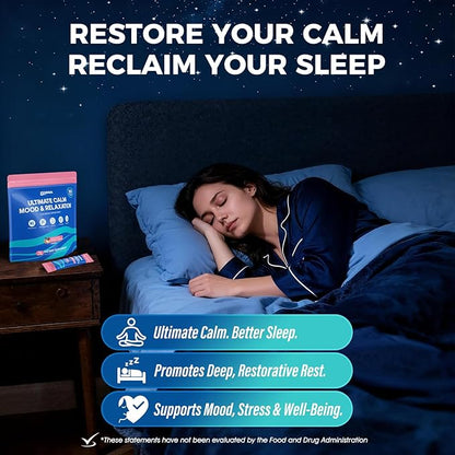 Ultimate Calm Super Cortisol Reducer Supplement Drink - Sleep Aid, Magnesium Glycinate Powder, Ashwagandha, L Theanine, Holy Basil, Vitamin D3