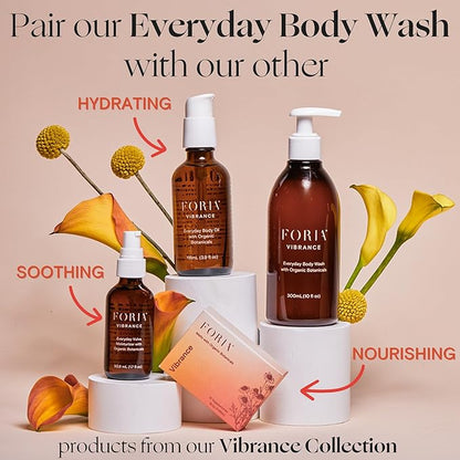 FORIA Everyday Body Wash and Initimate Wash for Women - Organic, pH-Balanced, Sensitive Skin Safe for Feminine Intimate Areas - 10 Fl Oz
