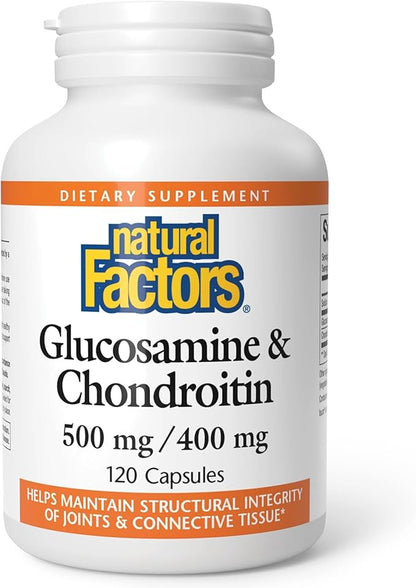 Natural Factors, Glucosamine & Chondroitin, Supports Healthy Joints and Connective Tissue, 120 Capsules
