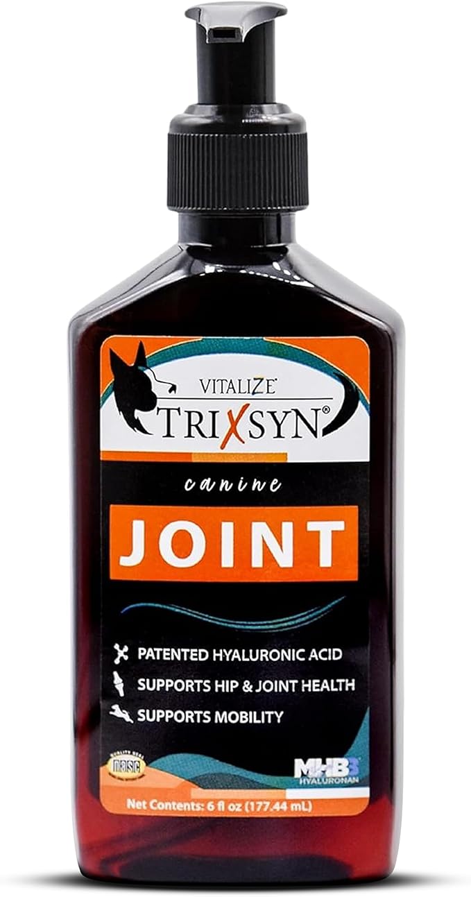 TRIXSYN Canine - Dog Hip and Joint Supplement - Liquid Hyaluronic Acid HA for Dog - Patented Liquid Formula for Senior Dogs - MHB3 Hylauronan - 6 fl oz