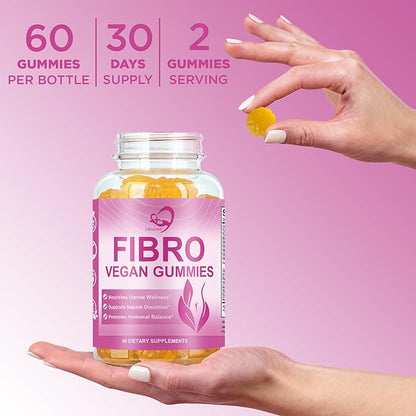 Laicuherb Fibroid Gummies for Fibroid Shrink & Ovarian Cysts, 60 Count Get Pregnant Fast Fibroids Shrinking Gummies, Natural Ovarian Support Gummy for Women Ovary and Uterus Cleanse