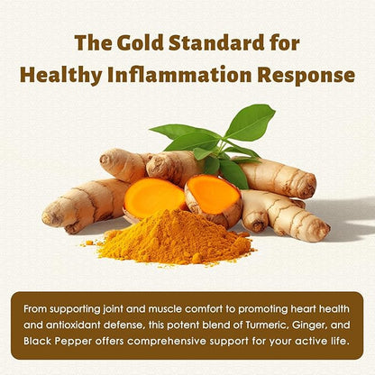Turmeric Curcumin Supplement 1,500mg, 95% Standardized Curcuminoid with Ginger, MCT Oil, & Black Pepper for Better Absorption, for Antioxidant & Joint Support, 240 Capsules