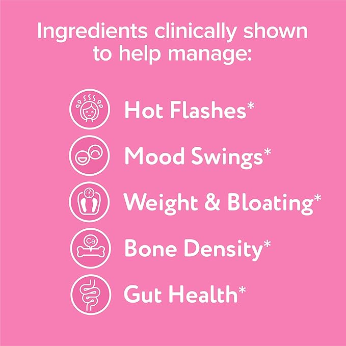 Florajen Triple-Action Menopause Probiotic - Hormonal Balance, Hot Flash, & Mood Swing Relief - Weight Management & Digestive Support - Featuring Berberine, Black Cohosh, & Botanical - 30 Capsules